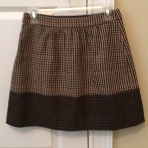 J Crew Mini Wool Houndstooth Skirt